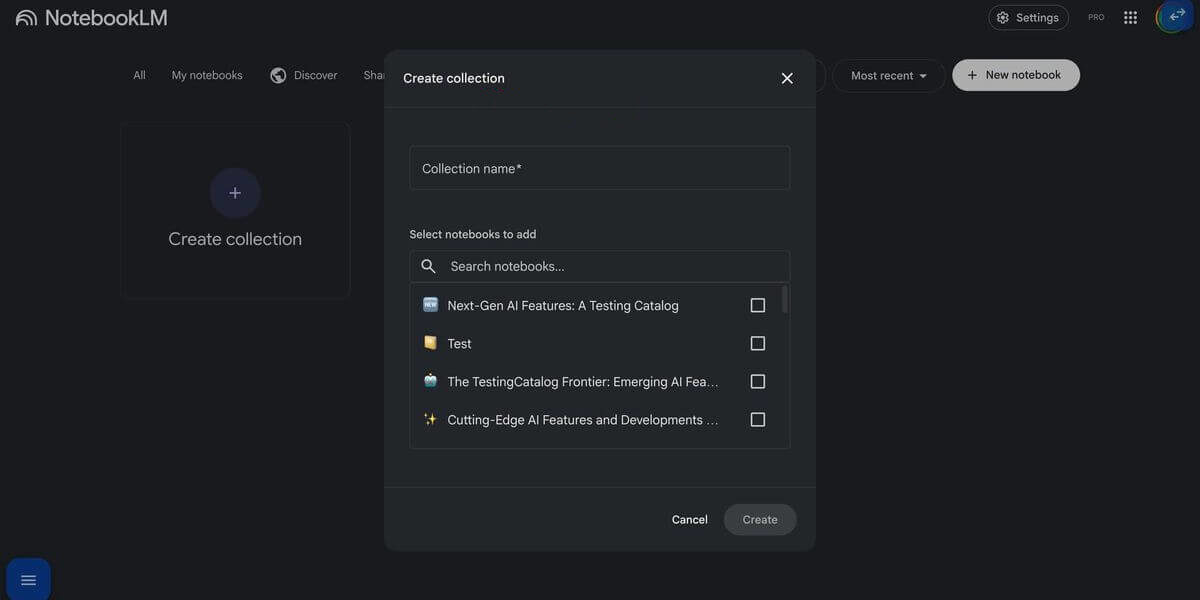 Coleções no NotebookLM em teste para organizar notebooks e projetos com IA
