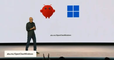 Painel do Microsoft Build 2026 apresentando novos modelos de IA, incluindo MAI-Thinking-1 e MAI-Code-1-Flash.