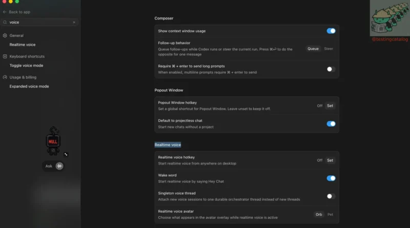 OpenAI testa voz em tempo real no Codex 3 Voz em tempo real no Codex com configurações para desenvolvedores