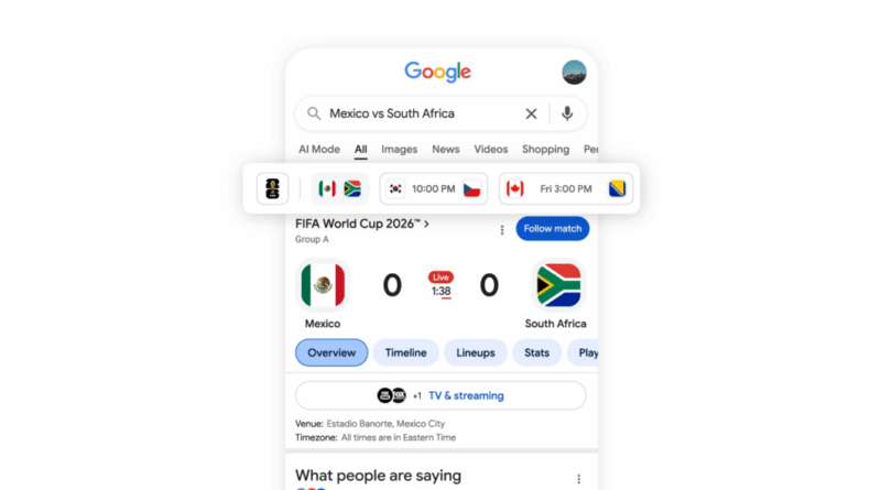 Google Copa do Mundo exibe placar ao vivo e dados da partida na Busca