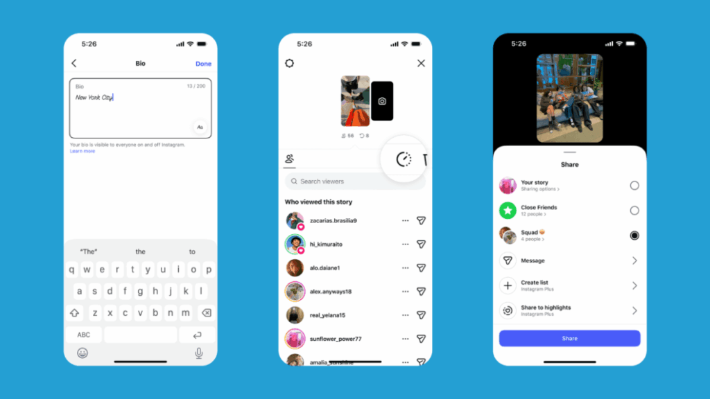 Instagram Plus chega ao Brasil com recursos premium por R$10 4 Interface do Instagram Plus com opções de stories, fontes personalizadas e icones temáticos