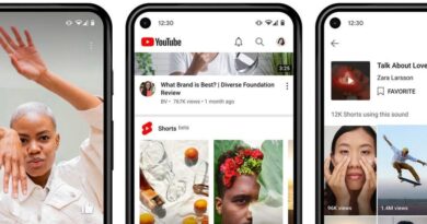 YouTube Shorts em celular com interface de vídeos curtos e recomendações