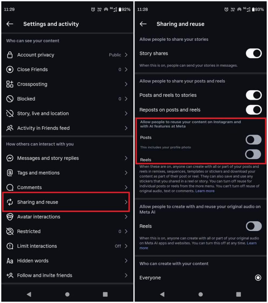 Meta Muse Image usa fotos do Instagram por padrão 5 Configurações do Instagram para limitar reutilização de conteúdo com IA da Meta