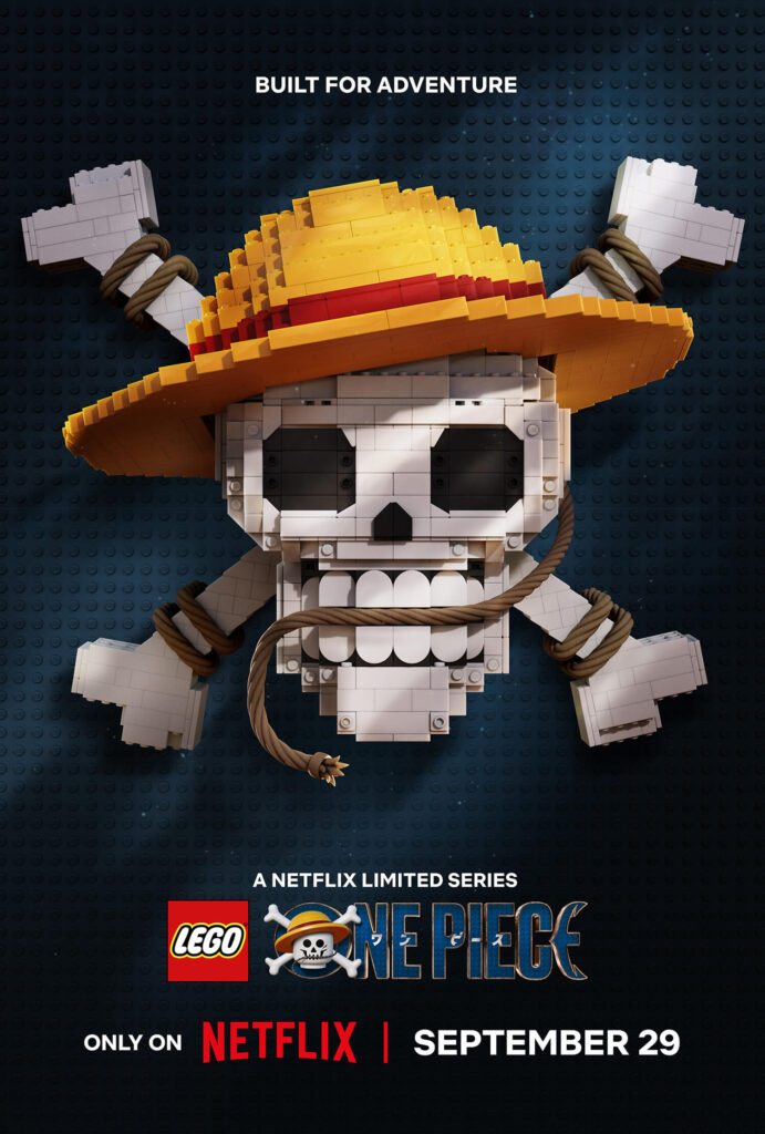 LEGO One Piece ganha trailer e elenco na Netflix 5 Pôster de LEGO One Piece com caveira Jolly Roger dos Chapéus de Palha