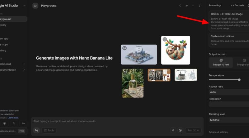 Nano Banana 2 Lite e Gemini Omni Flash no Google AI Studio