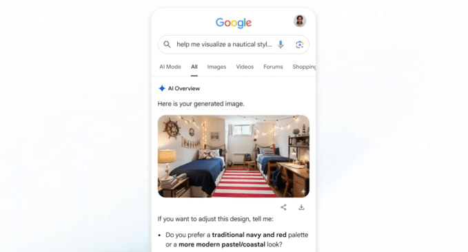 Geração de imagens por IA no Google Search com AI Overviews
