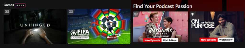 Novo player da Netflix muda controles na TV 9 Novos ícones de Games e Podcasts na interface da Netflix na TV