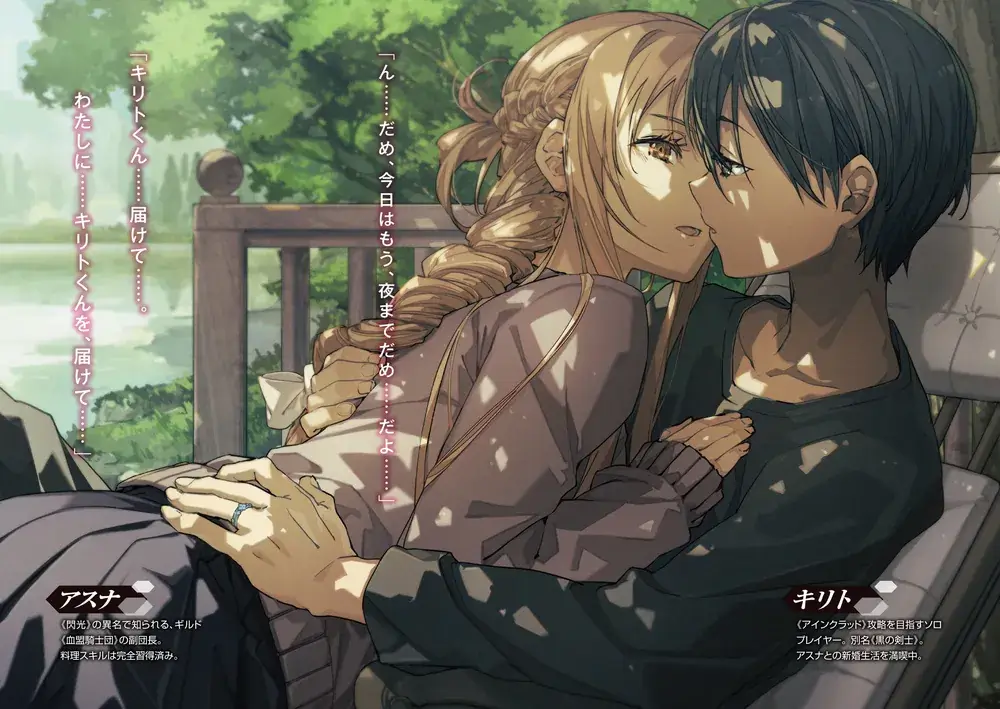 Sword Art Online: Sugary Days Chega às Lojas no Japão 6 Ilustração interna de Sword Art Online Sugary Days com Kirito e Asuna