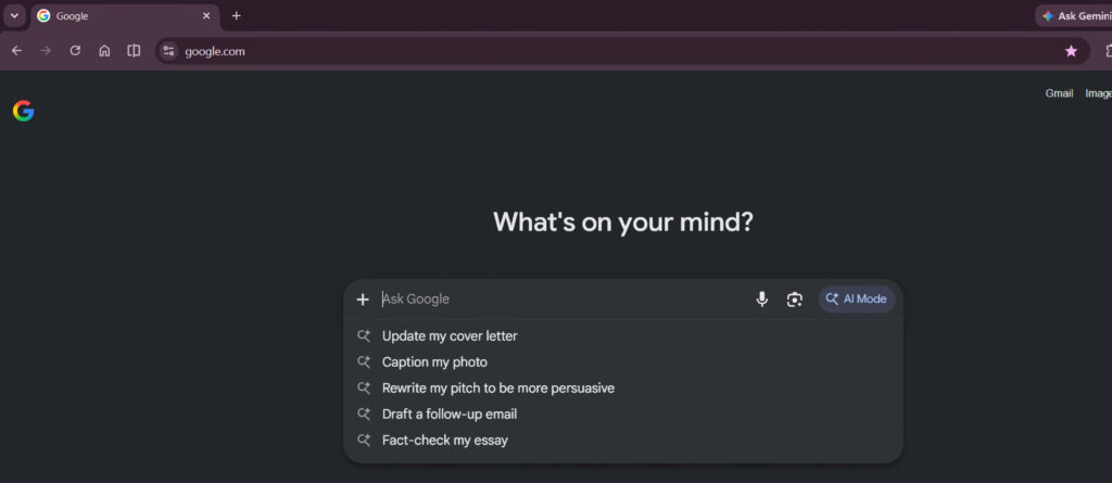 Nova página inicial do Google com IA e recursos do Gemini