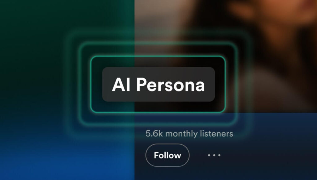Tela do Spotify apresenta o selo AI Persona para perfis de artistas gerados por IA