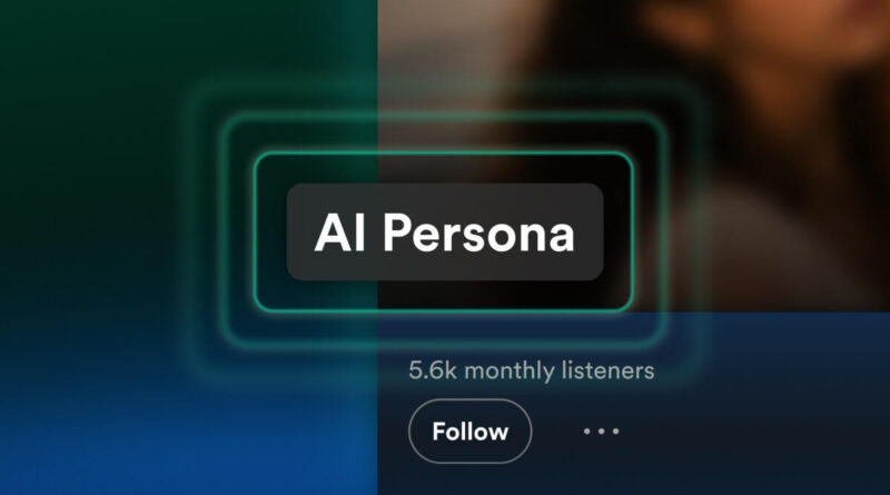Tela do Spotify apresenta o selo AI Persona para perfis de artistas gerados por IA