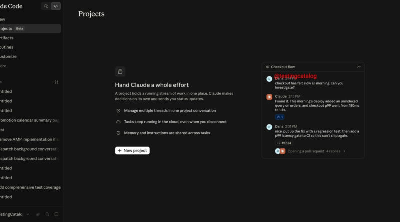 Claude Code ganha projetos colaborativos no Desktop 2 Tela do Claude Code mostra projetos colaborativos com repositórios e sessões persistentes