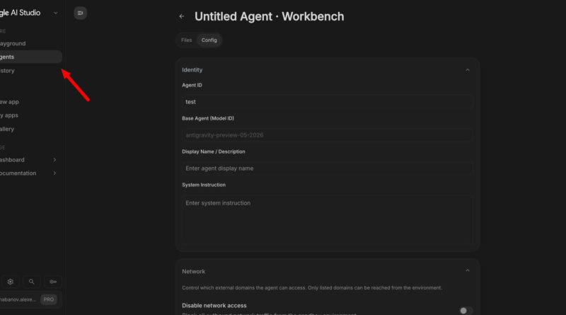 Google AI Studio testa gestão visual de agentes 1 Tela do Google AI Studio com criação e gerenciamento de agentes