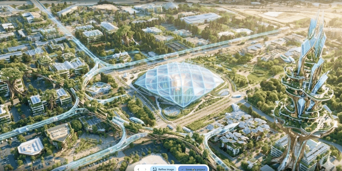Google Earth IA com imagem gerada por inteligência artificial em mapa real