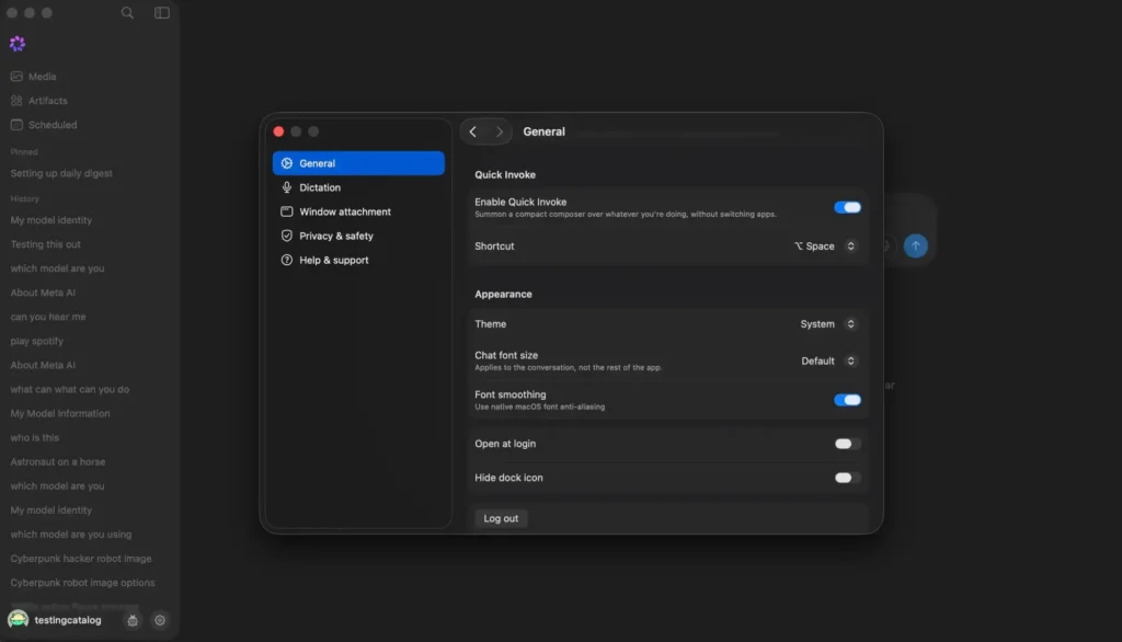 Meta AI para macOS chega com tela e ditado 3 Janela do Meta AI desktop para macOS publicada pelo TestingCatalog