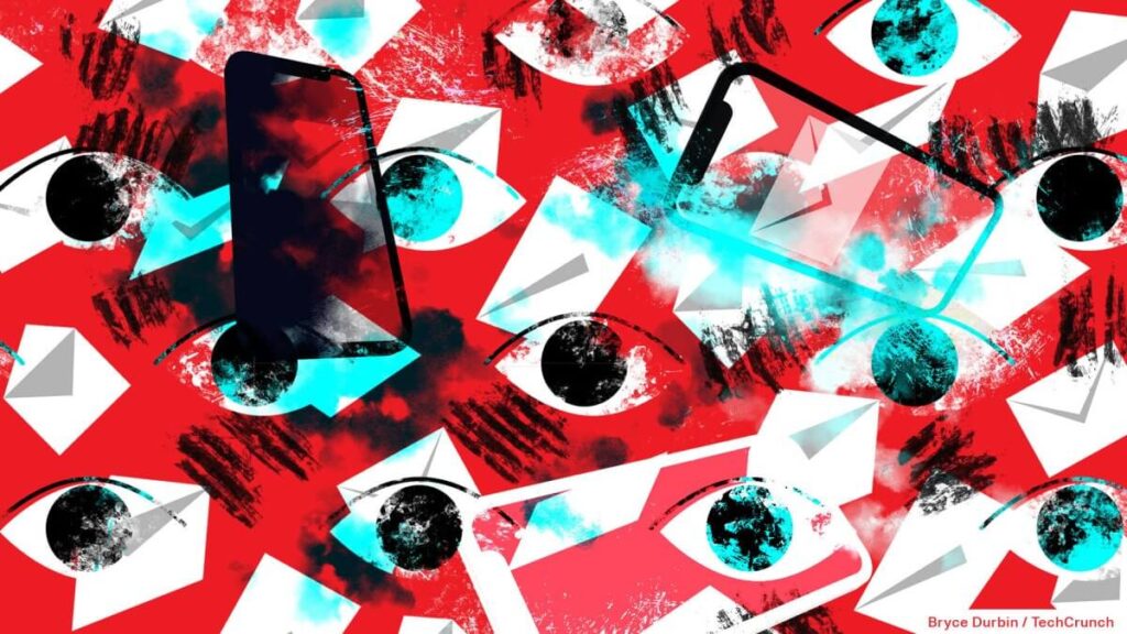 IA e ferramentas de hacking: dilema dos governos 1 Ilustração sobre spyware, celulares e vigilância digital ligada a vulnerabilidades de segurança
