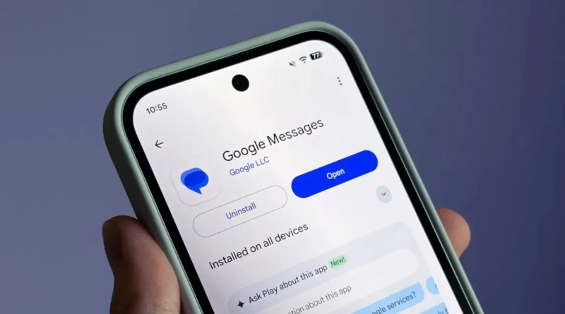 Busca do Google Messages com novo visual em celulares Android