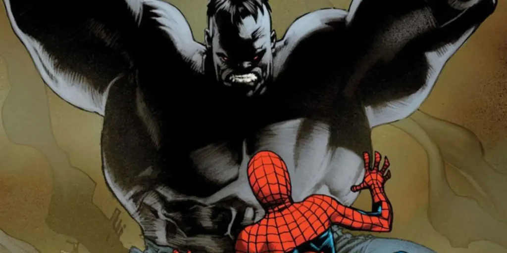 Os 10 Personagens Mais Fortes que o Homem-Aranha Venceu 16 Homem-Aranha confrontando o Hulk nos quadrinhos da Marvel