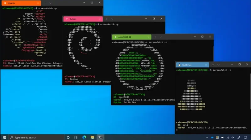Computador exibindo Linux e Ubuntu no WSL dentro do Windows