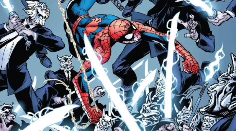 Os 10 Personagens Mais Fortes que o Homem-Aranha Venceu 10 Homem-Aranha enfrentando inimigos em combate nos quadrinhos da Marvel