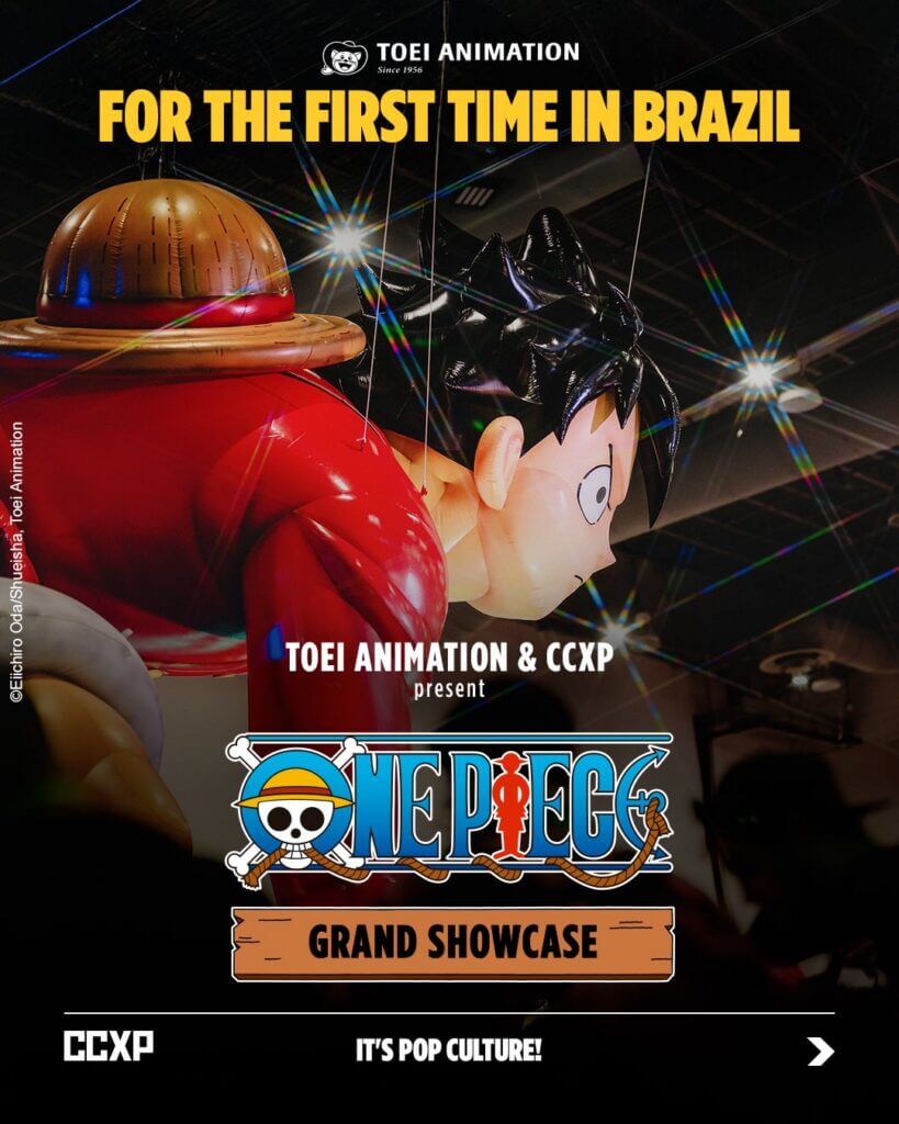Material visual de One Piece divulgado para a CCXP26 em São Paulo