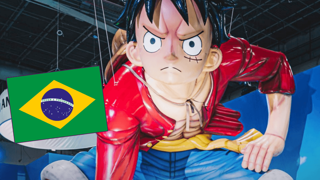 Luffy em Gear 2, Gear 4 e Gear 5 na CCXP26