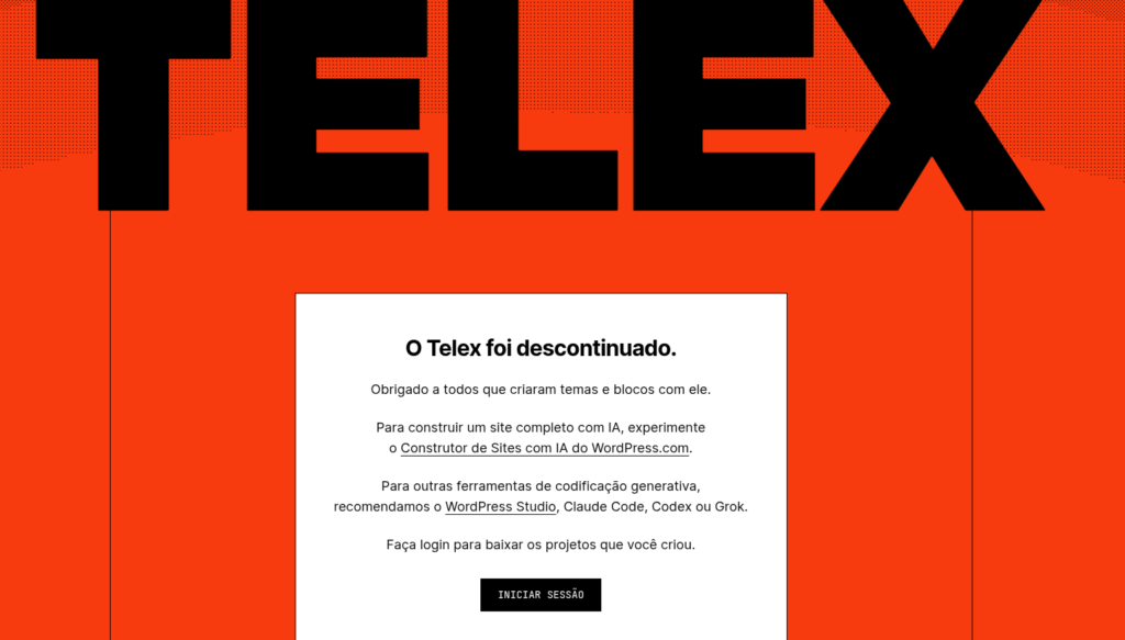 Fim do WordPress Telex: Automattic encerra experimento de IA 4 Captura de tela 20260916 160217