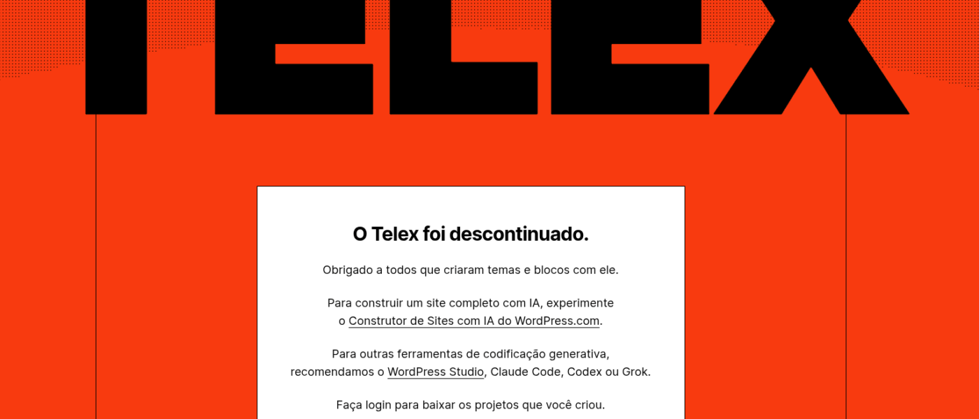 Fim do WordPress Telex e mudança para novas ferramentas de inteligência artificial