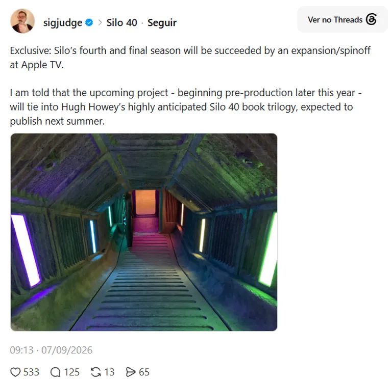 Spin-off de Silo pode ampliar universo na Apple TV 3 De acordo com leaker da Apple TV sigjudge