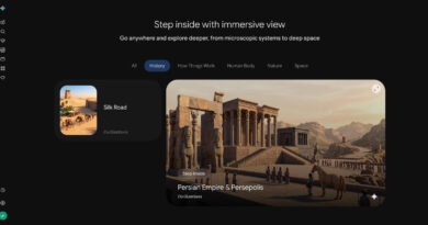 Tela do Gemini Immersive View com mapa visual interativo para estudantes