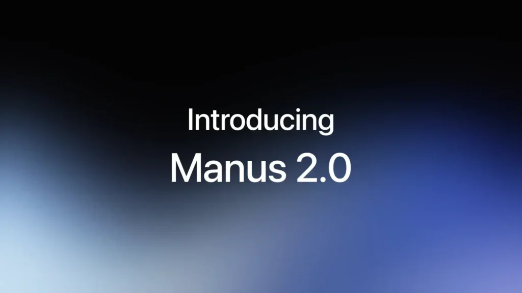 Manus 2.0: Studio, nuvem e agentes Cue 1 Banner do Manus 2.0 com Studio, Cloud Computer e agentes Cue