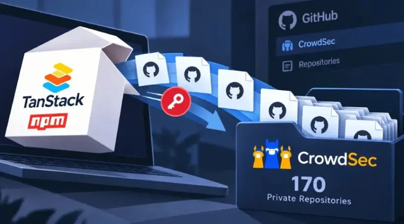 Ataque TanStack npm relacionado a repositórios privados da CrowdSec no GitHub