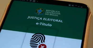 e-Título do TSE aberto no celular para consultar dados eleitorais