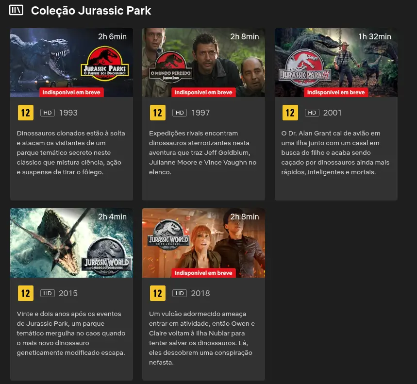 Jurassic Park vai sair da Netflix? 5 filmes deixam o catálogo em setembro 9 franquia Jurassic Park vai sair da