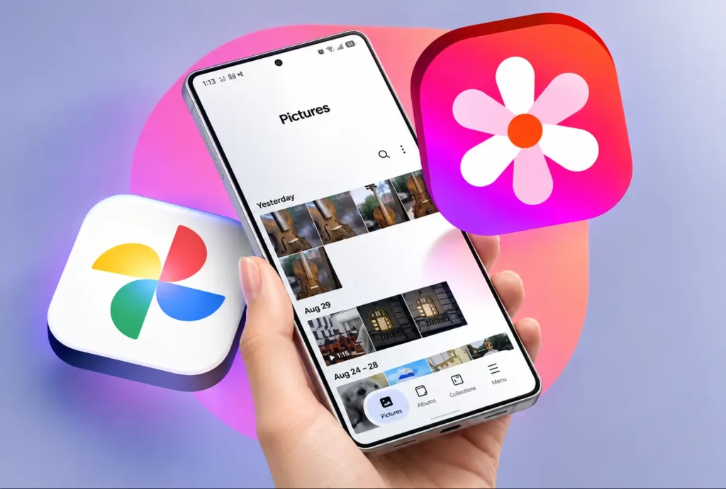 Samsung Gallery ganha integração com Google Fotos 4 Samsung Gallery em celular Galaxy com fotos e vídeos organizados