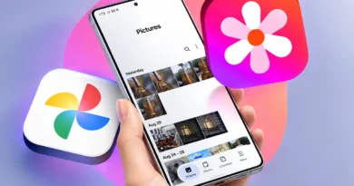 Samsung Gallery em celular Galaxy com fotos e vídeos organizados