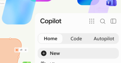 Novas abas do Microsoft Copilot incluem Home, Code e Autopilot