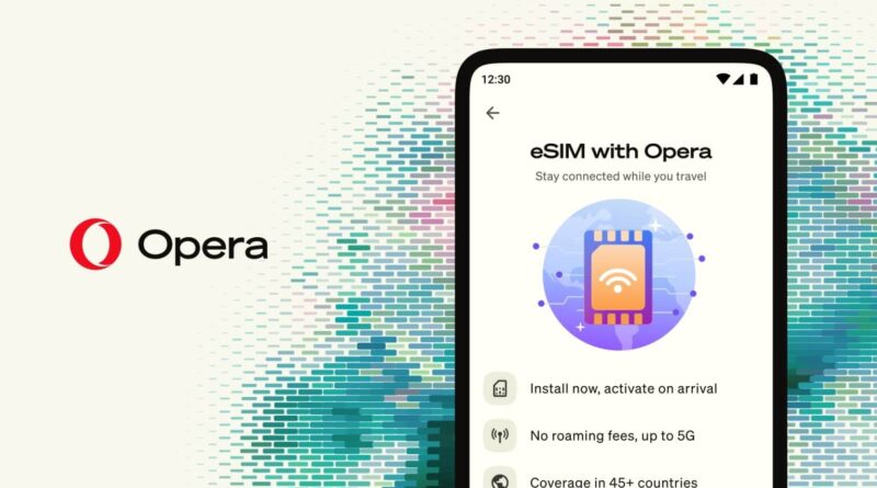 eSIM do Opera para Android com dados móveis para viagens internacionais