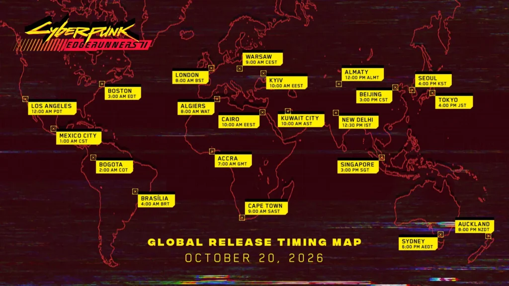 Cyberpunk: Edgerunners 2: horário no Brasil 3 Horários de estreia global de Cyberpunk: Edgerunners 2