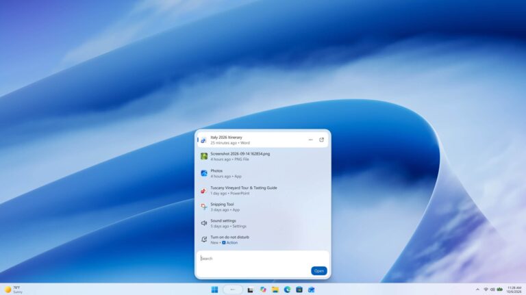 Windows Search com IA ganha ações rápidas no Windows 11 19 Windows Search com IA redesenhado para pesquisas e ações no Windows 11