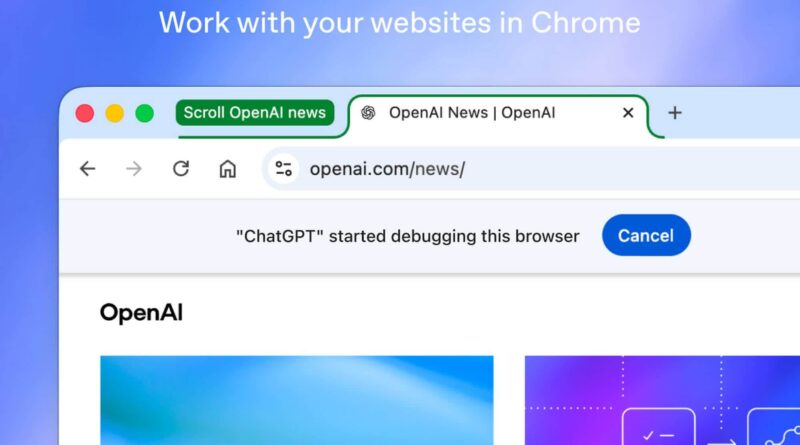 Extensão do ChatGPT para Chrome com modos Chat e Work no navegador