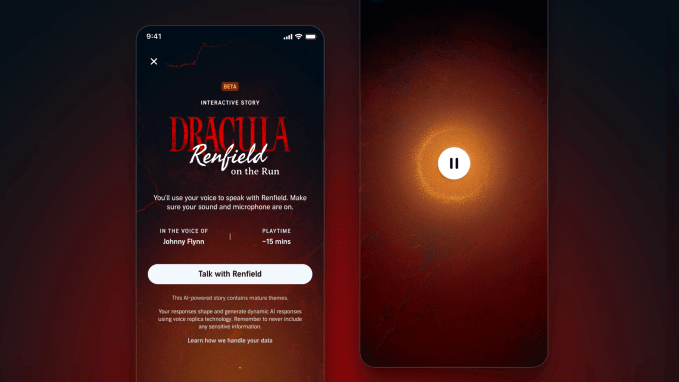 Novos recursos do Audible usam IA em audiolivros 7 Experiência interativa do Audible permite conversar com personagem usando inteligência artificial generativa