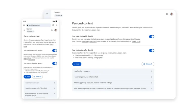 Gemini pode excluir conversas em massa no Android