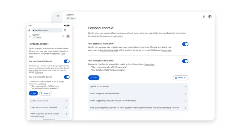 Gemini pode excluir conversas em massa no Android