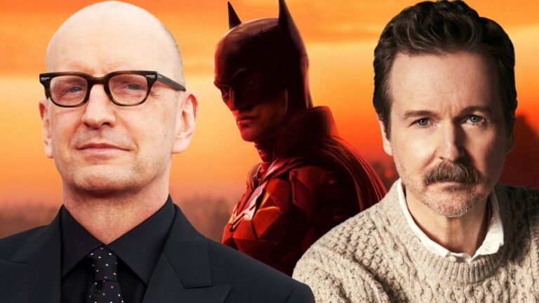 Steven Soderbergh, Batman de Robert Pattinson e Matt Reeves em montagem de The Batman Part II