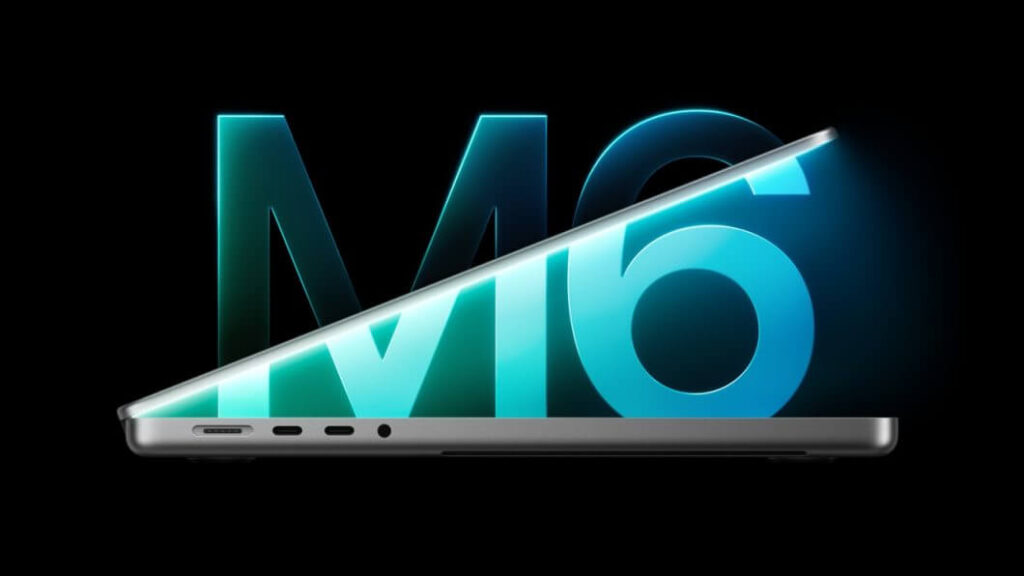 MacBook Pro de 14 polegadas com chip M6 em visualização frontal